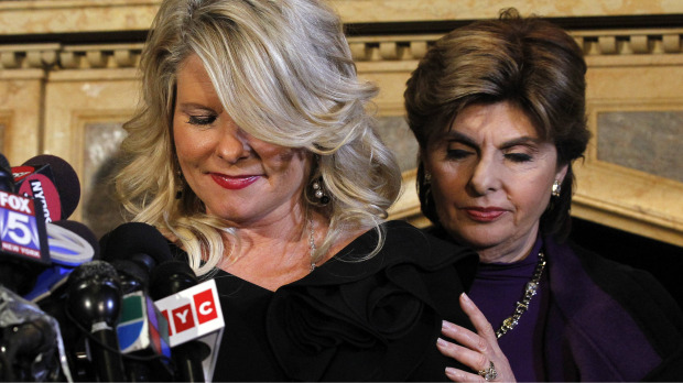 Lawyer Gloria Allred ..  her client, Sharon Bialek.jpg